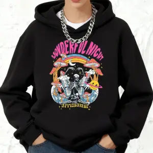 Harika Gece İskelet Kelebek Baskılar Kapüşonlular Pamuk Bayan Kış Sıcak Üstler Koşu Cep Kazak