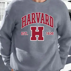 Harvard Est. 1636 Baskılı Erkek Sokak Sweatshirtü Polar Oversize Kazaklar Sonbahar Her Şeyle