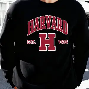 Harvard Est. 1636 Baskılı Erkek Sokak Sweatshirtü Polar Oversize Kazaklar Sonbahar Her Şeyle