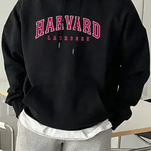 Harvard Lacrosse Baskılı Kapüşonlu Üst Erkek Yumuşak Moda Tişörtü Spor Rahat Sokak Giysisi Te