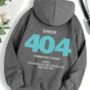 Hata 404 İnsan Bulunmaz Üzgünüm! Kadın Kapşonlu Moda S-XXL Kapüşonlular Polar Yüksek Kaliteli