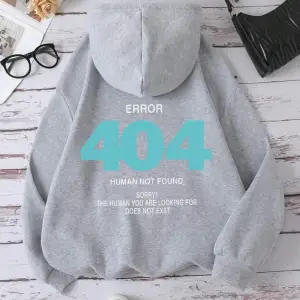 Hata 404 İnsan Bulunmaz Üzgünüm! Kadın Kapşonlu Moda S-XXL Kapüşonlular Polar Yüksek Kaliteli
