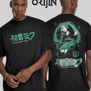 Hatsune Miku Cv01 Vocaloid Ön Arka Baskılı Unisex Siyah