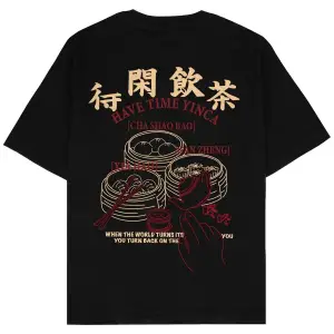 Havetime Siyah Oversize Unisex T-shirt