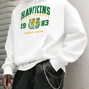Hawkins Lisesi 1983 Baskılı Erkek Hoody Moda Sıcak Kapüşonlular Polar Hip Hop Spor Giyim Cep