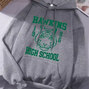 Hawkins Lisesi Baskılı Kapüşonlu Üstler Kadınlar İçin Kışlık Polar Sıcak Sweatshirtler Basit