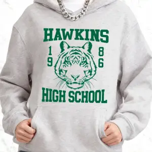 Hawkins Lisesi Baskılı Kapüşonlu Üstler Pamuklu Kadın Sportif Bol Kazak Kışlık Polar Sıcak Sw