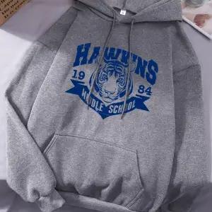 Hawkins Ortaokul Baskılı Kapüşonlu Üstler Kadınlar İçin Kışlık Polar Sıcak Sweatshirtler Basi