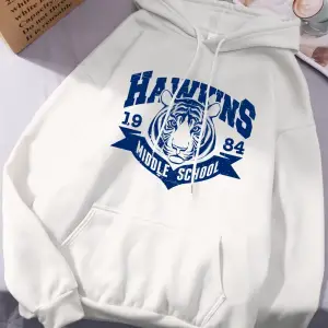 Hawkins Ortaokul Baskılı Kapüşonlu Üstler Kadınlar İçin Kışlık Polar Sıcak Sweatshirtler Basi