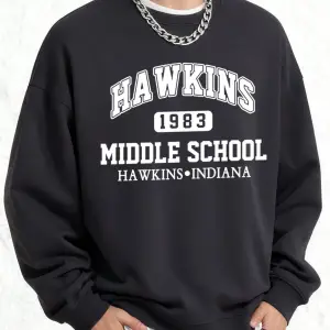 Hawkins Ortaokul Erkekler İçin Baskılı Sweatshirt Oversize Kazak Sonbahar Sıcak O-Yaka Spor G
