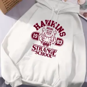 Hawkins Strange School 1983 Baskılı Kapüşonlu Üstler Kadınlar İçin Kışlık Polar Sıcak Sweatsh