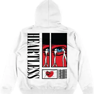 Heartless Beyaz Oversize Unisex Kapüşonlu Sweatshirt Hoodie