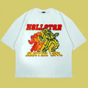 Hellstar Baskılı Beyaz Oversize Unisex