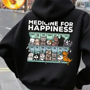 Her Gün Yavru Kedi Baskılı Kapüşonlu Üstler Kadınlar Kışlık Polar Sıcak Sweatshirtler Temel C