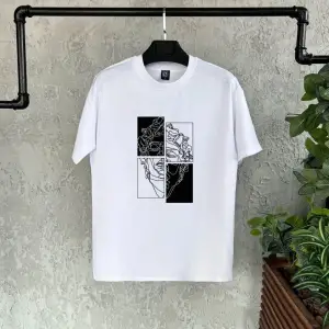 Heykel Baskılı Beyaz Erkek