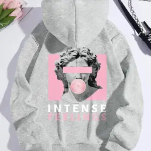 Heykel yoğun duygular baskı kadın Hoodies rahat spor gelgit Hoody polar sıcak rahat kapüşonlu