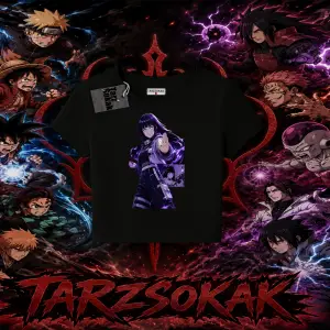 Hinata Hyuga Naruto Anime Karakteri Kadın Baby Tee Beyaz