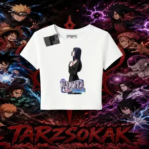 Hinata Hyuga Naruto Anime Karakteri Kadın Baby Tee Beyaz