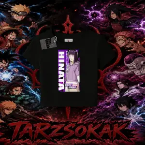 Hinata Hyuga Naruto Anime Karakteri Kadın Baby Tee Beyaz