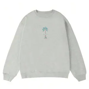 Hindistan Cevizi Ağacı Desenli Sweat Beyaz