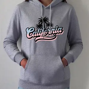 Hindistan cevizi Ağacı Kaliforniya Baskılar Hoodie Kadın Rahat Gevşek Kazak Kış Polar Sıcak K