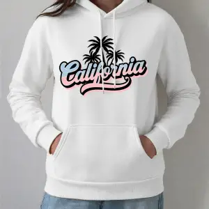 Hindistan cevizi Ağacı Kaliforniya Baskılar Hoodie Kadın Rahat Gevşek Kazak Kış Polar Sıcak K