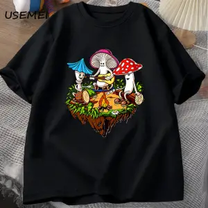 Hippi Sihirli Mantar Tshirt Komik Grafik T Shirt Streetweed 90s erkek T-shirt Adam Hippi Pamu 2954