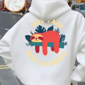 Hızlı Değil Öfkeli Değil Tembellik Baskılı Kapüşonlu Üstler Kadınlar Kışlık Polar Sıcak Sweat