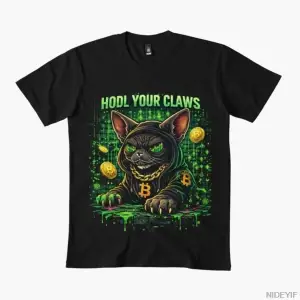 HODL Your Claws Erkek Kadın Tişörtü %100 Pamuklu Tişörtler Kısa Kollu Üstler 0102-3