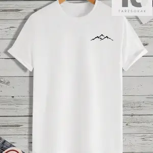 Homme Erkek Dağ Desenli Tişört