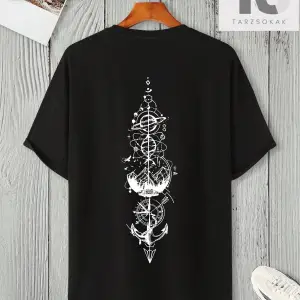 Homme Erkek Dağ ve Gezegen Baskılı Tişört