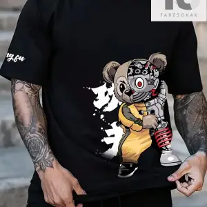 Homme Erkek Karikatür ve Mektup Grafikli Tişört