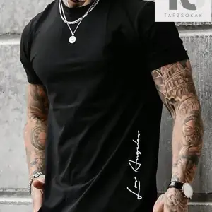 Homme Erkek Mektup Grafik Kavisli Etek Tişört