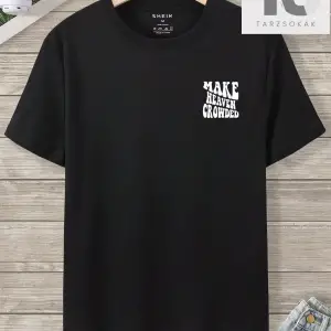 Homme Erkek Siyah Örme Yuvarlak Yaka Kısa Kollu Tişört