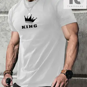 Homme Erkek Taç ve Harf Grafikli Tişört