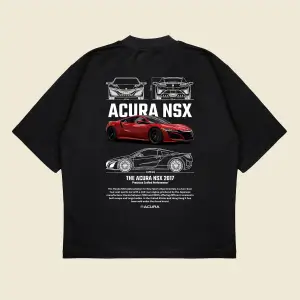 Honda Acura Nsx Baskılı Oversize Unisex Pamuklu Nefes Alan Kalın Kumaşlı