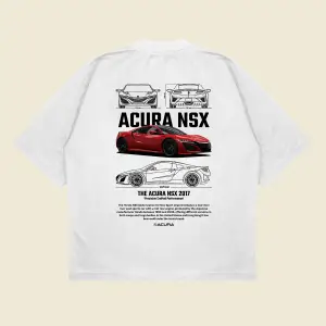 Honda Acura Nsx Baskılı Oversize Unisex Pamuklu Nefes Alan Kalın Kumaşlı