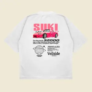 Honda Suki Baskılı Oversize Unisex Pamuklu Nefes Alan Kalın Kumaşlı