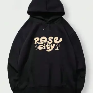 Honeyspot Letter Graphic Drop Shoulder Oversized Drawstring Hoodie Siyah