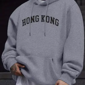 Hong Kong Letter Yaratıcı Baskılı Unisex Kazaklar Polar Sonbahar Kazak Günlük Sokak Spor Giyi