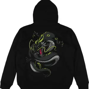 Hong Kong Siyah Oversize Unisex Kapüşonlu Sweatshirt Hoodie