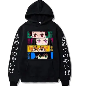 Hoodies Kamado Nezuko Kimetsu Yaiba Kapşonlu Mod749 14796 Siyah
