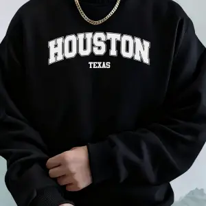 Houston Texas Sanat Mektup Baskı Erkek Sonbahar Sıcak Tişörtü Rahat Moda Kapşonlu Spor Uzun K