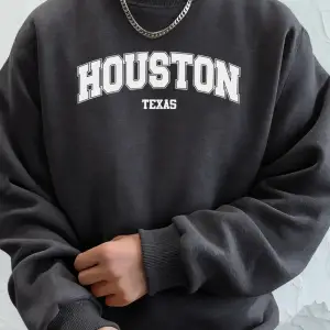 Houston Texas Sanat Mektup Baskı Erkek Sonbahar Sıcak Tişörtü Rahat Moda Kapşonlu Spor Uzun K
