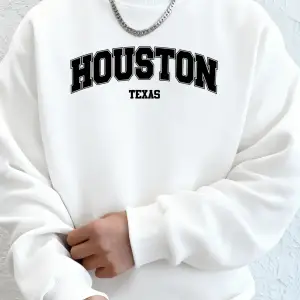 Houston Texas Sanat Mektup Baskı Erkek Sonbahar Sıcak Tişörtü Rahat Moda Kapşonlu Spor Uzun K
