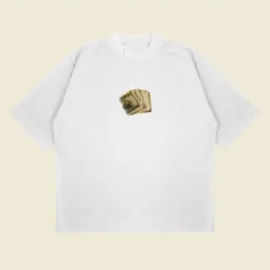 Hundreddollars Baskılı Oversize Unisex Pamuklu Nefes Alan Kalın Kumaşlı