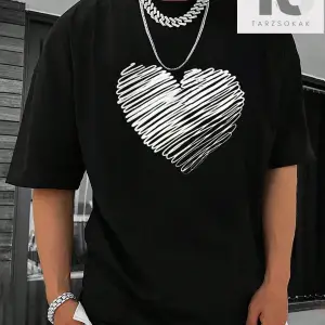 Hypemode Düşük Omuzlu Siyah Triko Yuvarlak Yaka Oversize Erkek Tişört