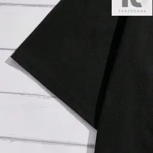 Hypemode Düşük Omuzlu Siyah Triko Yuvarlak Yaka Oversize Erkek Tişört