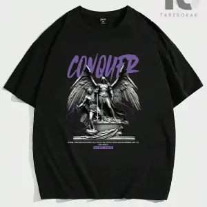 Hypemode Düşük Omuzlu Siyah Yuvarlak Yaka Örme Erkek Tişört