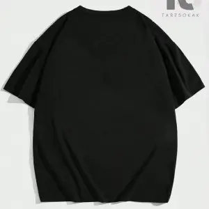 Hypemode Düşük Omuzlu Siyah Yuvarlak Yaka Örme Erkek Tişört